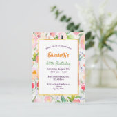 Invitation Birthday rose watercoloured florals (Debout devant)