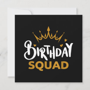 Invitation Birthday Squad Party Matching Family Group Funny B