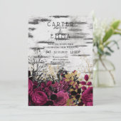 Invitation Birthier rustique et Mariage campagnard floral (Debout devant)