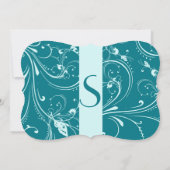 Invitation Biscay Bay & Mint Swirls & Butterflies (Dos)