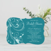Invitation Biscay Bay & Mint Swirls & Butterflies (Debout devant)