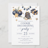 Invitation Biscuit bleu marine or décorer l'invitation de la (Devant)