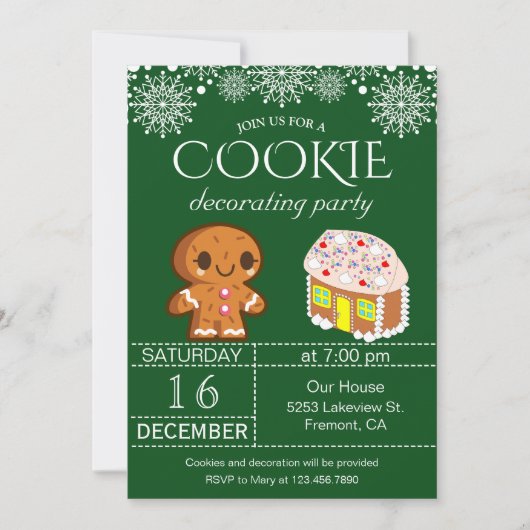 Invitation Biscuit mignon de Noël décorant l'invitation de (Devant)