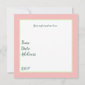 Invitation Biscuits à thé (Dos)