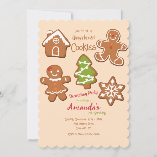 Invitation Biscuits au pain d'épice (Devant)