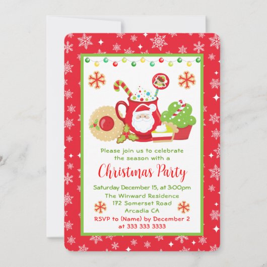 Invitation Biscuits d'hiver et fête de Noël au cacao (Devant)