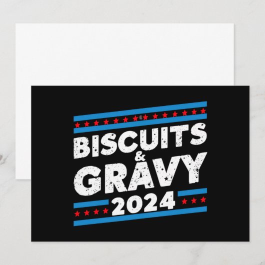 Invitation Biscuits et Gravy 2024 élection présidentielle (Devant / Derrière)