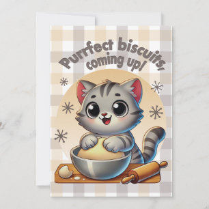 Invitation "Biscuits fins, à venir" Kneading Cat