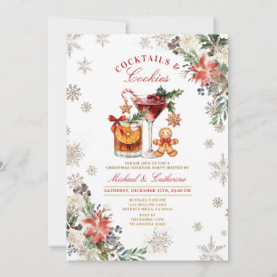 Invitation Biscuits Flocons de Neige & Cocktails Cozy Rustiqu