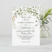 Invitation Bismillah islamique Floral Vert Mariage or (Debout devant)