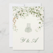 Invitation Bismillah islamique Floral Vert Mariage or (Dos)