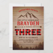 Invitation Bison de bison de bûcheron plaqué à l'extérieur Tr (Devant)