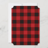 Invitation bison rouge plaid bûcheron rustique mariage d'hive (Dos)