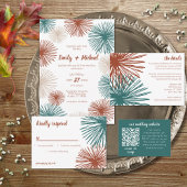 Invitation Bisque Abstrait noir Turquoise clair moderne en cu