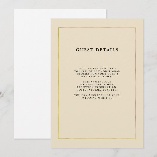 Invitation Bisque Luxe avec des petits groupes d'invité de (Devant / Derrière)