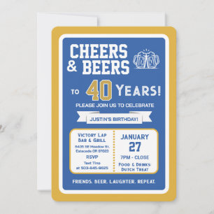 Invitation Bistro sportif Joyeux anniversaire et bières pour