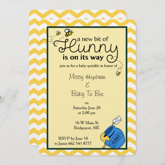 Invitation Bit de Hunny (Devant / Derrière)