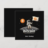 Invitation Bitcoin Crypto Moon Astronaut Design BTC (Devant / Derrière)