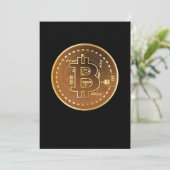 Invitation Bitcoin Or Digital Cryptocurrency Invest Or Numéri (Debout devant)