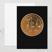 Invitation Bitcoin Or Digital Cryptocurrency Invest Or Numéri (Devant / Derrière)