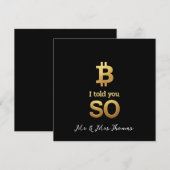 Invitation Bitcoin Vous L'avait Dit Édition Limitée Rétro Cry (Devant / Derrière)