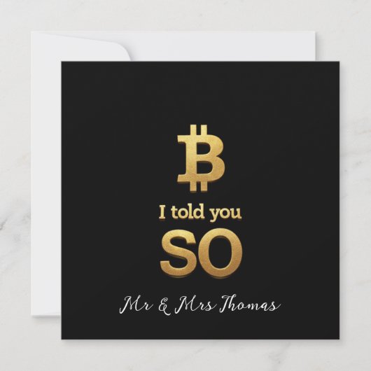 Invitation Bitcoin Vous L'avait Dit Édition Limitée Rétro Cry (Devant)