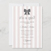 Invitation Bitty Bow C'est un Baby shower de fille (Devant)
