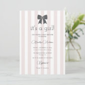 Invitation Bitty Bow C'est un Baby shower de fille (Debout devant)