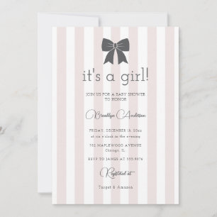 Invitation Bitty Bow C'est un Baby shower de fille