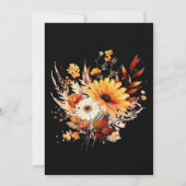 Invitation Black 18th Birthday Fall Floral (Dos)