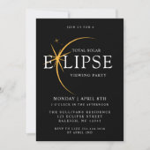 Invitation Black 2024 Total Solar Eclipse Viewing Party (Devant)