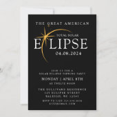 Invitation Black 2024 Total Solar Eclipse Viewing Party (Devant)
