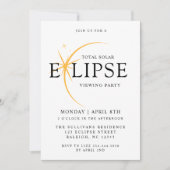 Invitation Black 2024 Total Solar Eclipse Viewing Party (Devant)
