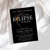 Invitation Black 2024 Total Solar Eclipse Viewing Party