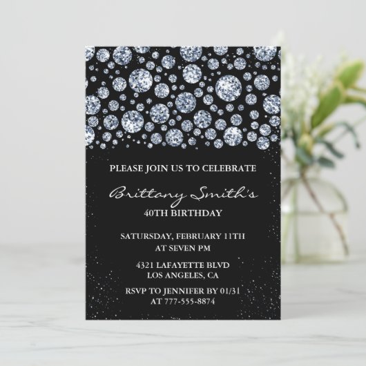 Invitation Black 40e anniversaire Diamond Silver (Debout devant)