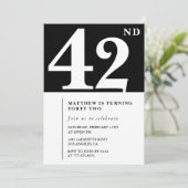 Invitation Black 42e anniversaire Elegant Chic Sim (Debout devant)