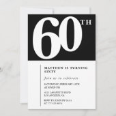 Invitation Black 60e anniversaire Elegant Chic Sim (Devant)