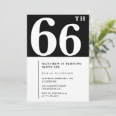 Invitation Black 66e anniversaire Elegant Chic Sim (Debout devant)