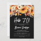 Invitation Black 70e anniversaire automne floral (Devant)
