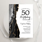Invitation Black Agate Or Blanc 50e anniversaire