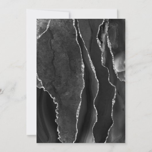 Invitation Black Agate Parties scintillant d'argent Première  (Dos)