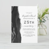 Invitation Black Agate Silver 25e Anniversaire (Debout devant)