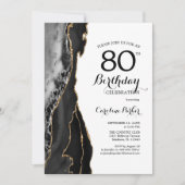 Invitation Black Agate White Gold 80e anniversaire (Devant)
