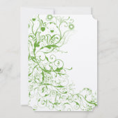 Invitation Black and Apple Green Bird Swirl Weddin (Dos)