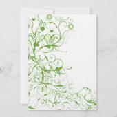 Invitation Black and Apple Green Bird Swirl Weddin (Dos)