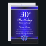 Invitation Black and Blue 30th Birthday Celebration<br><div class="desc">Commencez à planifier votre fête de 30e anniversaire avec cette élégante invitation de fête de 30e anniversaire en noir et bleu.</div>