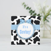 Invitation Black and Blue Cowboy Baby Boy Douche (Debout devant)