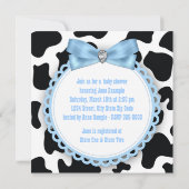 Invitation Black and Blue Cowboy Baby Boy Douche (Dos)