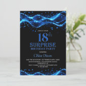 Invitation Black and Blue Surprise 18ème anniversaire (Debout devant)
