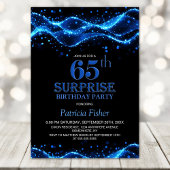 Invitation Black and Blue Surprise 65e fête d'anniversaire